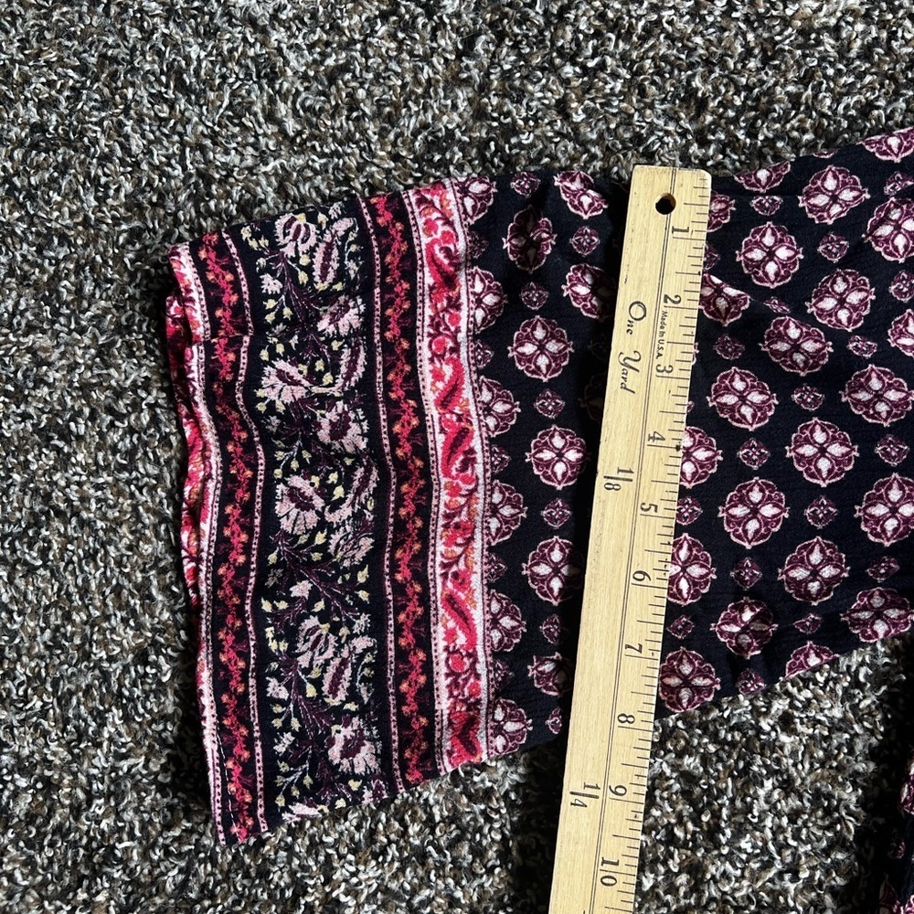 Xhilaration Black Blouse with Pink Patterns - Picture 7 of 7
